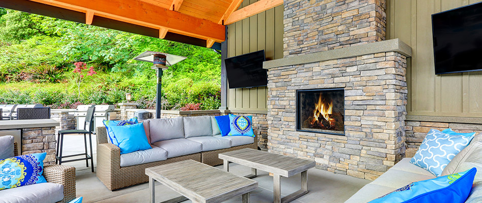 Outdoor fire place installed in North Mankato, MN.